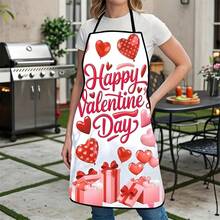 1 Stück Schürze mit Happy Valentine's Day Motiv mit bunten Herzluftballons und Geschenkboxen Design, ideal für romantisches Kochen und Backen, Valentinstag Party Dekoration, Feier Zubehör, festlicher Kochschürze - Verschiedenfarbig - Übersicht 8