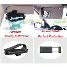 Adjustable Sun Visor Phone Mount - Secure & Stable For Car, Non-Slip Design - 黑色的 - 查看 9