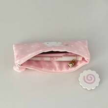 Fun Pink White Star Large Capacity Pencil Case - Durable Fabric - Holds A Wide Range Of Pens - Pink - View 7