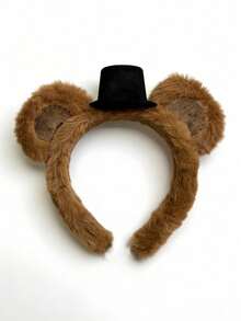 2/1个可爱泰迪熊耳朵发箍，可活动可拆卸耳朵装饰，适合派对角色扮演、男孩女孩装扮、化妆、洗脸、派对配饰、生日派对、可爱角色设计、嘉年华、复活节、婚礼、单身派对、生日装饰、婚礼配饰、饺子挤压器、派对用品、单身派对、帕丁顿熊 - 彩色 - 查看 11