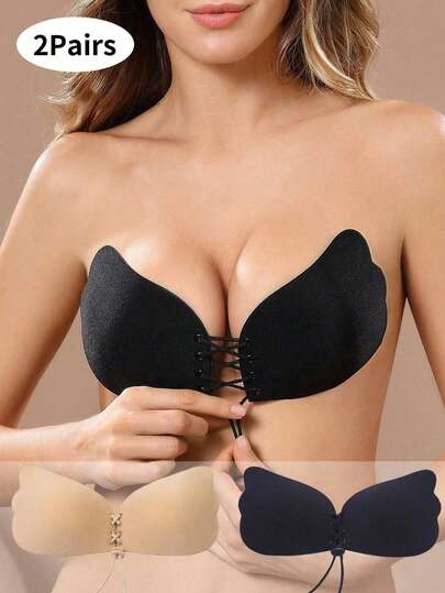 1pc/10pcs Invisible Lift Bra, Backless Strapless Invisible Bra, Reusable Skin-Friendly Waterproof Nipple Cover, Suitable For Women, Can Be Worn With Wedding/Party Dresses, Valentine's Day Gift