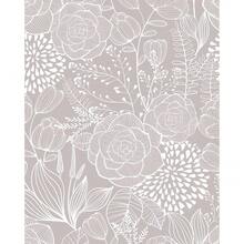 Wudnaye Grey And White Peel And Stick Wallpaper Floral Contact Paper 16.9\ X 118.1\ Boho Floral Se- Adhesive Wallpaper For Bathroom Modern Neutral Removable Wall Paper For Cabinets Vinyl Decorative - 淺棕色 17英寸 x 118英寸 - 查看 2