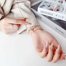 Elastic Beaded Watch Band Compatible With Samsung Galaxy Watch 8 40mm 44mm & Galaxy Watch 8 Classic 46mm, Crystal Stone Bracelet Strap, Stretchy No Clasp Women Jewelry Style Replacement Wristband