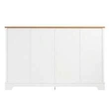Modern Six-Drawer Sideboard With A Minimalist Design, Ideal For The Living Room, Dining Room, Or Entryway. Dimensions: 120 X 40 X 76 Cm - Natural Color+White - View 7