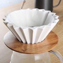 Goteador de café de cerámica, cafetera hecha a mano con filtro de café de Origami, embudo con forma de flor, taza para pastel de café por goteo para el hogar YQEV - traje verde - Ver 6