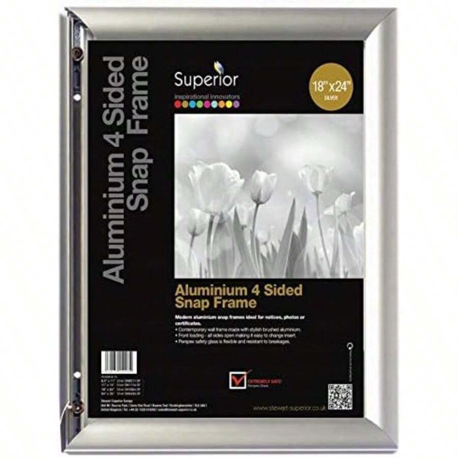 SECO - Marco de fotos (45,7 x 60,9 cm, marco de metal plateado (SN1824NEW), 45,7 x 61 cm)(18" X 24" Plateado) - Multicolor - Ver 1