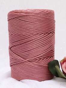 1pc Lightweight Hollow Ramie Yarn, Handmade, High-Quality Polyester Braided Rope, Suitable For Crochet, Bags, Wall Hangings, Carpets, DIY Crafts