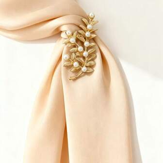 1pc Fashionable Elegant Wheat Pearl Brooch, Versatile Accessory For Clothing, Bags, Everyday Wear
