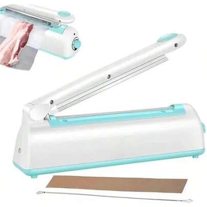 Sellador de Bolsas Maquina, 20CM Máquina de Sellado por Pulso, Máquina de Envasado de Termosellado a Presión Manual, Sellador de Bolsas para Almacenamiento Hogar, Sellado, a Prueba de Humedad, etc.