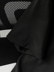 男童字母卡通图案圆领短袖休闲T恤 - 黑色 - 查看 5