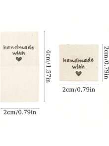 EstiloTendencia200 Etiquetas De Costura Para ArtíCulos Hechos A Mano, Hechas A Mano Con Etiquetas De Amor, Etiquetas En Relieve, Ropa Para Manualidades, Tejer, Ganchillo Y Costura (Color Blanco Roto)Calidad PremiumVersióN Mejorada - 1 - Ver 3
