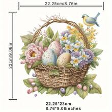 1/2/3 Easter Egg Flower Basket Heat Transfer Stickers, Suitable For Sweatshirts, T-Shirts, Hoodies, Backpacks, Pillows, Shoes, Hats - Multicolor - View 3