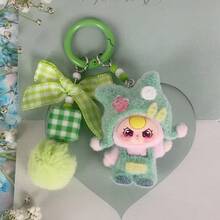 新款多巴胺毛绒钥匙扣，可爱卡通钥匙圈挂件包包挂饰，礼物 - 彩色 - 查看 14