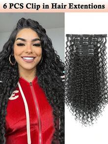 26 Inch Clip-In Hair Extensions, 6pcs Set, Curly Synthetic Hair Extensions, Long Soft Wearable For Women Daily Use - Multicolor - View 2