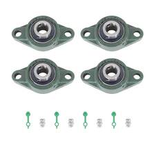 4Pcs UCFL204-12 Pillow Block Bearing 3/4 Inch Bore Pillow Block Bearings Bearing Steel 2 Bolt Self Alignment - Green - View 2