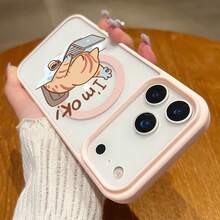 Cute Cat-Themed Work Scene Phone Case, Macaron Style, Magnetic, Drop-Proof TPU Frame, Independent Lens Frame, Built-In Magnetic Ring (MagSafe), Instantly Attaches. Compatible With IPhone 17, 16, 15, 14, 13, 12 Pro, Pro Max Plus, 17 Air, 16E. Two-In-One Design, Perfect Christmas Gift For Friends, Loved Ones, Or Yourself. - Black - View 7