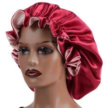 New Arrival Hot-Selling Double-Sided Usable Satin Shower Cap, Smooth European And American Style Sleep Cap - Grey - View 5