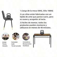 COZYCASA Mesa de Comedor y 4 sillas Juego 5 Piezes para 4 Sillas de Comedor con Mesa Set 5 Conjunto de comedres Conjuntos de Muebles diseño Industrial Minimalista para Cocina recepción Gris and Marron - Multicolor - Ver 2