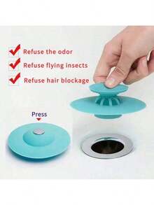 1PCS   Sewer Odor-Proof Cover Floor Drain,Sewer Cover Floor Drain, Bathroom Insect-Proof Cover, Toilet Pool Stopper, Kitchen Sink Floor Drain, Press Kitchen Floor Drain, Anti-Blocking Sewer Seal And Odor-Proof Floor Drain - trắng - Xem 4