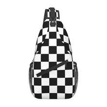 Checkered Sling Bag For Women Crossbody Bag Checkerboard With Black And White Squares Sling Backpack For Men Abstract Geometric Pattern Shoulder Bag Gym Sports Travel HiFKing Daypack - Blackwhite - 查看 1
