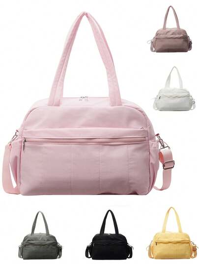 大容量、无底、简约风格尼龙材质、轻便、手提行李包、多口袋、拉链、干湿分离层、健身、上学、旅行、休闲旅行包、过夜包、耐用旅行收纳包、邮轮必备、中性色、度假必备、瑜伽包、旅行包