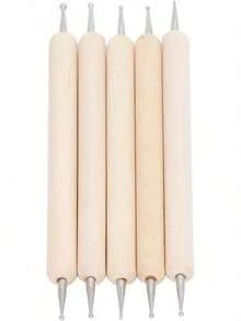 EstiloBolígrafo de Repujado de Bola, Bolígrafo Punteado, Herramientas de Modelado Y Esculpido, 5 Uds., Juego de Punzón de Repujado de Acero Inoxidable, Punta de Bola de Doble Cabeza, Punzón de Repujado paraVersión mejorada - 1 - Ver 7