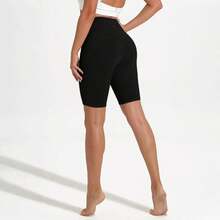 Essential High-Waisted Yoga Shorts - Versatile 1/2/3-Piece With Side Pockets | Stretchy Slim-Fit For Casual Wear, Travel & Light Exercise - 1件(黑色) - 查看 7