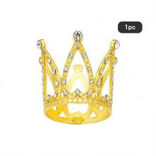 1-3个迷你金属皇冠蛋糕装饰卡片,公主皇冠纸杯蛋糕装饰,适合女性,皇家主题派对用品,适用于婚礼、新娘送礼会、生日、圣诞节、万圣节、新年、情人节 - 无需用电,蛋糕装饰用品 - 彩色 - 查看 10