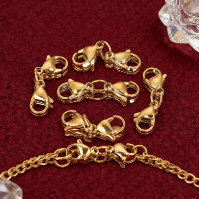 5pcs Stainless Steel Double Lobster Clasp Extender Claw Connector For DIY Bracelet Necklace Chains Jewelry Making Supplies Diy