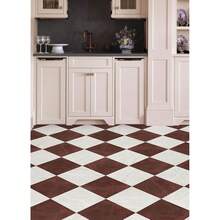 FloorPops X Chris Loves Julia Bonneville Oxblood Peel And Stick Floor Tiles, FP6333 - 多色299 - 查看 2