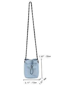 Men's Mini Messenger Bag, Shoulder Bag, Crossbody Bag, Wallet Phone Bag - Blue - View 2
