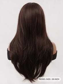 Tóc giả dài thẳng màu nâu mocha thanh lịch, rẽ ngôi giữa, dài 26 inch, dành cho nữ, trông tự nhiên, mềm mại, thoáng khí, làm từ sợi tổng hợp chịu nhiệt. Lý tưởng cho người mới bắt đầu tạo kiểu tóc thời trang hàng ngày. Hoàn hảo cho các buổi hẹn hò, chụp ảnh, cosplay, tiệc tùng sang trọng, lễ hội âm nhạc, tụ họp. - màu nâu - Xem 4