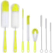 8 Pack Kitchen Cleaning Brush Set Long Handle Bottle Cleaner For Narrow Neck Wine Beer Water Sports Bottles Hummingbird Feeder Cups Mugs Travel Coffee Mugs Straw - Light Green - 查看 1