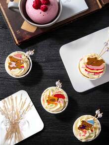 200 piezas de palillos de cóctel con cuentas blancas/rosas/doradas/plateadas, pinchos de bambú para barbacoa, tenedores de fruta de hotel, palitos de bambú con lazos verdes, pinchos para probar hamburguesas y salmón, palillos de bambú para aperitivos y cócteles de frutas, para fiestas, banquetes, charcutería, decoración - adecuados para bodas, cocina, barbacoas en la playa, picnics, restaurantes, Año Nuevo, Festival de Primavera - Blanco - Ver 7