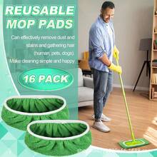 1/4pcs Washable Mop Pads, Flat Mop Replacement Heads, Microfiber Mop Refills