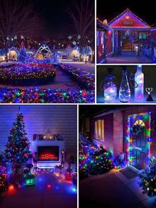 50/100/150/200/300 Luces de Navidad solares LED, 8 modos - Luces de hadas resistentes al agua IP65 | Luces de jardín, ideales para jardín, patio, casa, fiesta, vacaciones, boda y decoración navideña - Cadena de luces LED solares - Ver 7