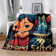Cute Lilo Stitch 2 Cartoon 2025 New Style Gift Soft Plush Blanket,Flannel Throw Blanket For Living Room Bedroom Sofa Cover7.Jpg - 白色 - 查看 6