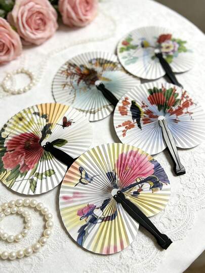 12 قطعة من المراوح الورقية البيضاء بشكل قلب فارغة، لوازم زفاف أوروبية، لوازم حفلات DIY، مراوح بشكل قلب، مراوح إعلانية، هدايا