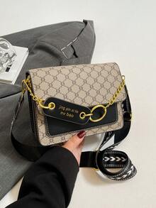 Retro Fashion Chic Niche One Shoulder Diagonal Underarm Buckle Small Square Bag - Grey - View 8