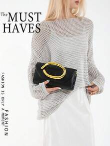 Retro Vintage Solid Color Clutch Wallet,[US-Based Shipping]All-Match Carry On Purse, Stylish PU Bag For Women, And For Wedding, Party, Prom, Dinner, Fashionable Clutch Bags For Woman,Vintage Crossbody Bag For Women, Elegant Vegan Leather Clutch Purse Carry On Wallet,Metal Handle Handbags Stylish Evening Clutch Purse Causal Chain Crossbody Bag Party Wedding Purse,Gifts For Women Women's Fall Clothing Winter Clothing Christmas Gift Fall Autumn Velvet Furry Party Fuzzy Plush Thanksgiving Festival Cyber Monday Holiday Knitted Winter Valentine's Day Gift Christmas Women's Crossbody New Year Snow Warm Thermal End-Of-Year,Gold Purse Purses Makeup Bag Purses And Bags Women Black Purse Burgundy Purse Red Purse Bags For Women Handbags For Women Clutch Purse For Women Carteras Para Mujer Gold Bag Wallets For Women Gold Clutch Coin Purse Purse Accsesories Beach Bag Purses For Women Mini Purse - 黑色 - 查看 9