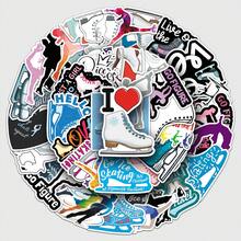 50张趣味可爱滑冰贴纸，可用于笔记本电脑、水瓶、日记本、行李箱、汽车、衣柜等DIY装饰贴纸