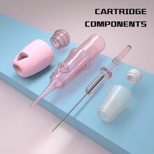 Conjunto de 20 agulhas profissionais para tatuagem, ideais para maquiagem permanente em sobrancelhas, delineador e lábios. São agulhas descartáveis de , projetadas especificamente para máquinas de tatuagem. - Rosa - Ver 2