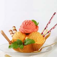 200 piezas Pajitas de papel con estampado de fresa lindas, pajitas de papel portátiles y coloridas, adecuadas para fiestas, Día de San Valentín, Día de la Madre, decoración de bodas - Rosa - Ver 4