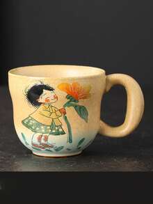 1pc Creative Personalized Ceramic Coffee Mug, Cute & Interesting Ceramic Mug, For Home Use, Party Soda Cup, Afternoon Tea Cup, Office Cup, Unisex Water Cup, Toothbrush Cup, Holiday Gift, School Supplies - Multicolor - View 14