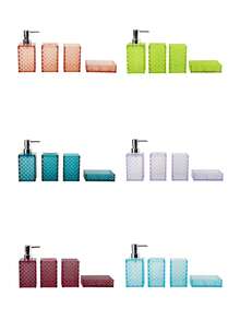 Bộ trang trí phòng tắm hình học màu xanh dương trang nhã 4 món - Bao gồm bình đựng xà phòng, giá đựng bàn chải đánh răng, cốc, chai sữa dưỡng thể và hộp màu - Món quà tân gia hoàn hảo, bộ phụ kiện phòng tắm | Trang trí phòng tắm hiện đại | Hộp quà bóng bẩy - Nhiều màu - Xem 10