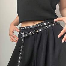 Women's Belt - 2025 New Style, Versatile PU Leather Accessory, Suitable For Daily Outfits - 黑色 - 查看 2