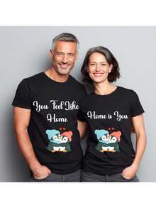 Valentine's Day-Shirt Confession Tee Nothing Sense We're And Makes When Apart, Couples Love Shirt, Valentines Day Shirt, Couples Matching Shirt, Valentines, Honeymoon Shirt Graphic Tees Men Crop Tops Couple Tee Art Outfits Men-Shirt - 黑色 1pcs MEN2 - 查看 8