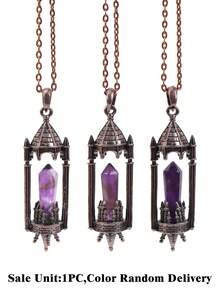 1pc Crystal Rocket Launcher Necklace Natural Stone Pendant For Women Men DIY Amethyst Rose Quartz Agate Pendant Jewelry H815 - Necklace - View 9