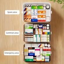 5-Tier Large Capacity Multifunctional Plastic Sewing Craft Tool Box, Storing Medicine Boxes, Hair Accessories Boxes, Art Craft Boxes, Storage Containers With Handles, Cosmetics Storage, Toolboxes, Ideal Choice For Home Storage - trắng - Xem 4