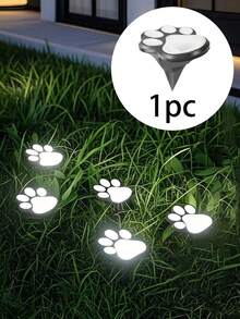 6pcs/4pcs/1pc Solar Powered Cat Paw Lights, Outdoor Solar Dog Paw Lights, Solar Paw Print Lights, IP44 Waterproof LED Garden Lights, Rechargeable Paw Print Solar Garden Lights, Lawn Decor Lights, Cat Dog Animal Garden Path Lights, Pet Paw Print Lights, Elegant Solar Outdoor Decor, Garden Lighting